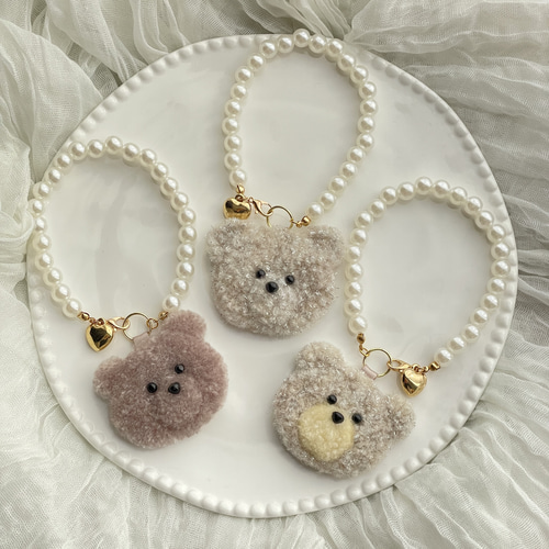 くまさんのバックチャーム◯パンチニードル フリーステッチング