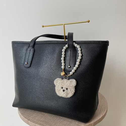 くまさんのバックチャーム◯パンチニードル フリーステッチング