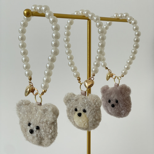 くまさんのバックチャーム◯パンチニードル フリーステッチング