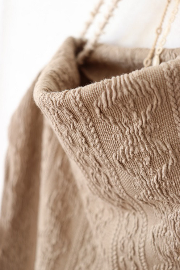 ボトルネックベスト（ケーブルニット/ベージュ） 5枚目の画像