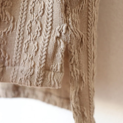 ボトルネックベスト（ケーブルニット/ベージュ） 6枚目の画像