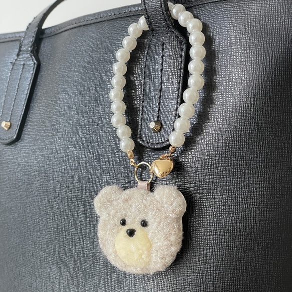 くまさん の バックチャーム◯パンチニードル キーホルダー もこもこ