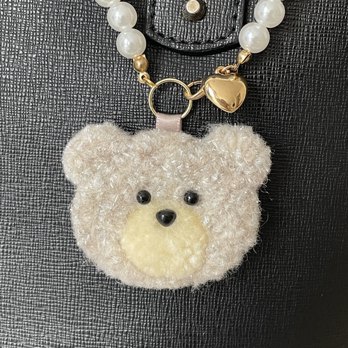 くまさん の バックチャーム◯パンチニードル キーホルダー もこもこ