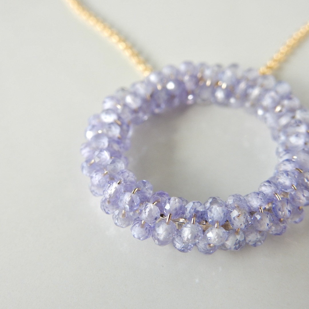 〖12月の誕生石〗タンザナイトリースネックレス（Mサイズ）14kgf【1641】