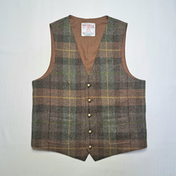 美品⭐️Papas×HARIS TWEED パッチワークツイードベスト PAPAS】Harris Tweed パッチワークウール ジレベスト - メルカリ