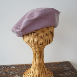 ゴートスキンレザー・本革ベレー[ライトパープル]C327goat leather light purple 2枚目の画像