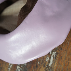 ゴートスキンレザー・本革ベレー[ライトパープル]C327goat leather light purple 9枚目の画像