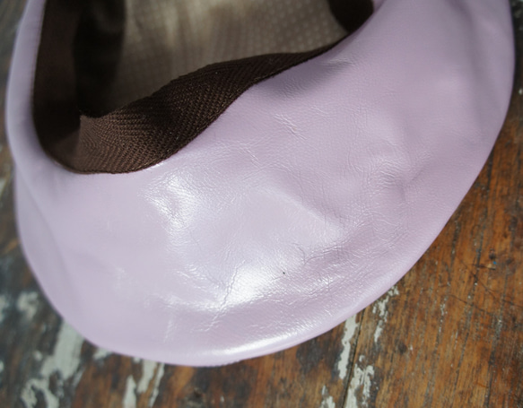 ゴートスキンレザー・本革ベレー[ライトパープル]C327goat leather light purple 8枚目の画像
