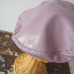 ゴートスキンレザー・本革ベレー[ライトパープル]C327goat leather light purple 1枚目の画像