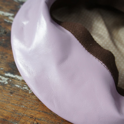 ゴートスキンレザー・本革ベレー[ライトパープル]C327goat leather light purple 7枚目の画像