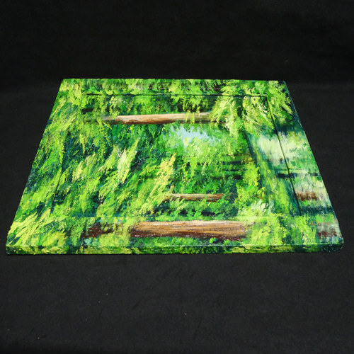 油絵 油彩 油彩画 絵 絵画 【新緑の川】 絵画 HR 通販 18585019