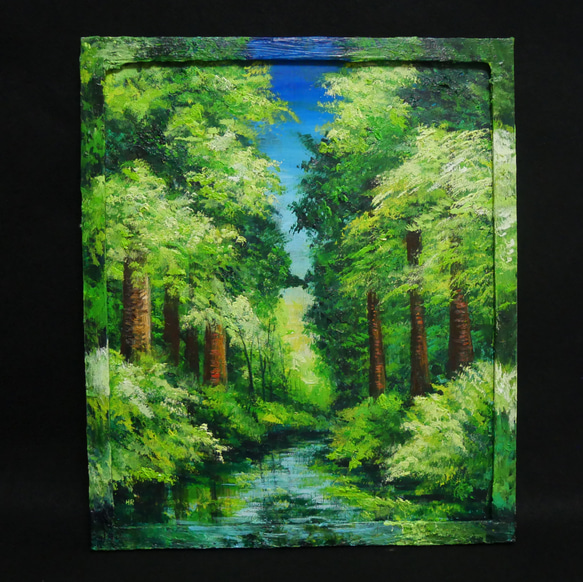 油絵 油彩 油彩画 絵 絵画 【新緑の川】 絵画 HR 通販 油絵 油彩 油彩画 絵 絵画 【新緑の川】 絵画 HR 通販