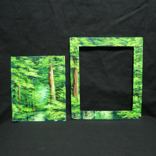 油絵 油彩 油彩画 絵 絵画 【新緑の川】 絵画 HR 通販 18585019