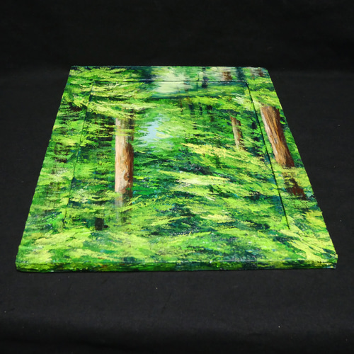 油絵 油彩 油彩画 絵 絵画 【新緑の川】 絵画 HR 通販 18585019