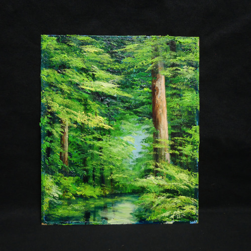 油絵 油彩 油彩画 絵 絵画【新緑の川】 油絵 油彩 油彩画 絵 絵画 【新緑の川】 絵画 HR 通販 18585019