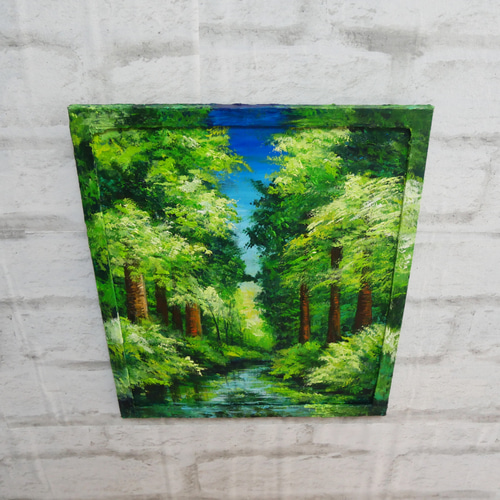 油絵 油彩 油彩画 絵 絵画 【新緑の川】 絵画 HR 通販 油絵 油彩 油彩画 絵 絵画 【新緑の川】 絵画 HR 通販