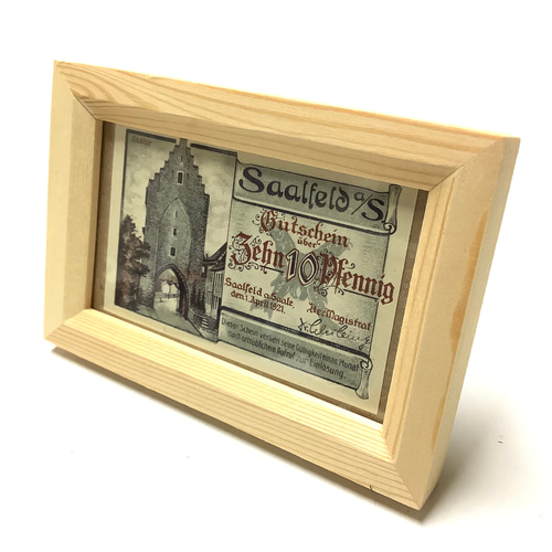 一点物☆アンティーク雑貨 ビンテージ ドイツ ノートゲルト紙幣 額飾り