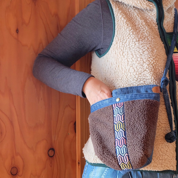 [精選] Kogin Choco Moco 單肩包 [刺繡☺︎Sashiko] 牛仔重製☺︎Boa ⌘訂製⌘ Boa 2024 第6張的照片