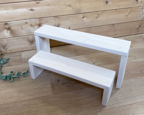 フラワースタンド プランタースタンド 大小2個セット 木製 花台