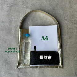 ピッグスキンのワンハンドルバッグ　Mサイズ  メタリックレザー 10枚目の画像