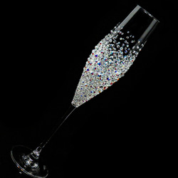 シャンパングラス　バブルシャワー　デコグラス　スワロ 2枚目の画像