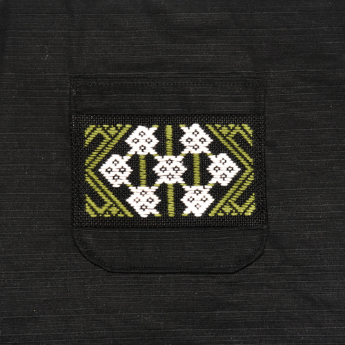 こぎん刺し ファスナーバッグ #194 ハンドメイド トートバッグ さや  