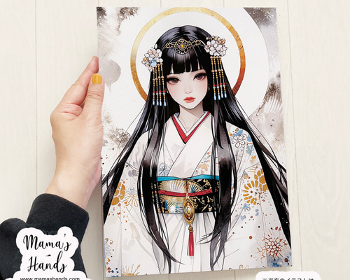 2点売れました⭐️《瀬織津姫 白着物》☘️A4 ポスター セオリツヒメ