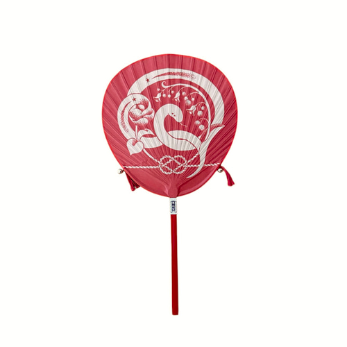 メキハピ うちわ 閲覧用 新年の飾り物】小丸渋うちわ 厄とばし(巳年) /イラストレータ