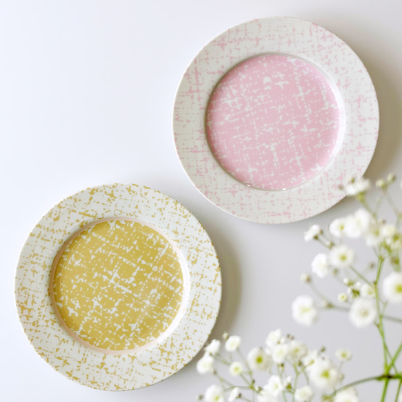 クリスマスギフト》ペア ツイードのケーキ皿セット 取り皿 パン皿