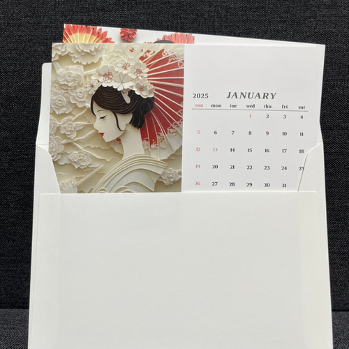 2025年度 切り絵 ポストカード 6月〜12月カレンダーデザイン ポスト