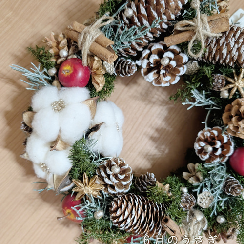 ナチュラルクリスマスリース2024 リース 6gatuusagi 通販 18587149