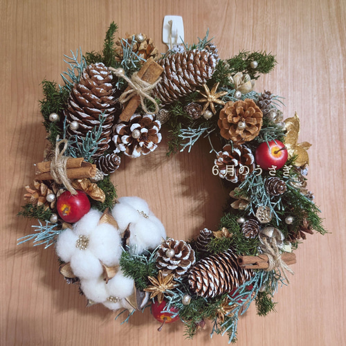 ナチュラルクリスマスリース2024 リース 6gatuusagi 通販 18587149