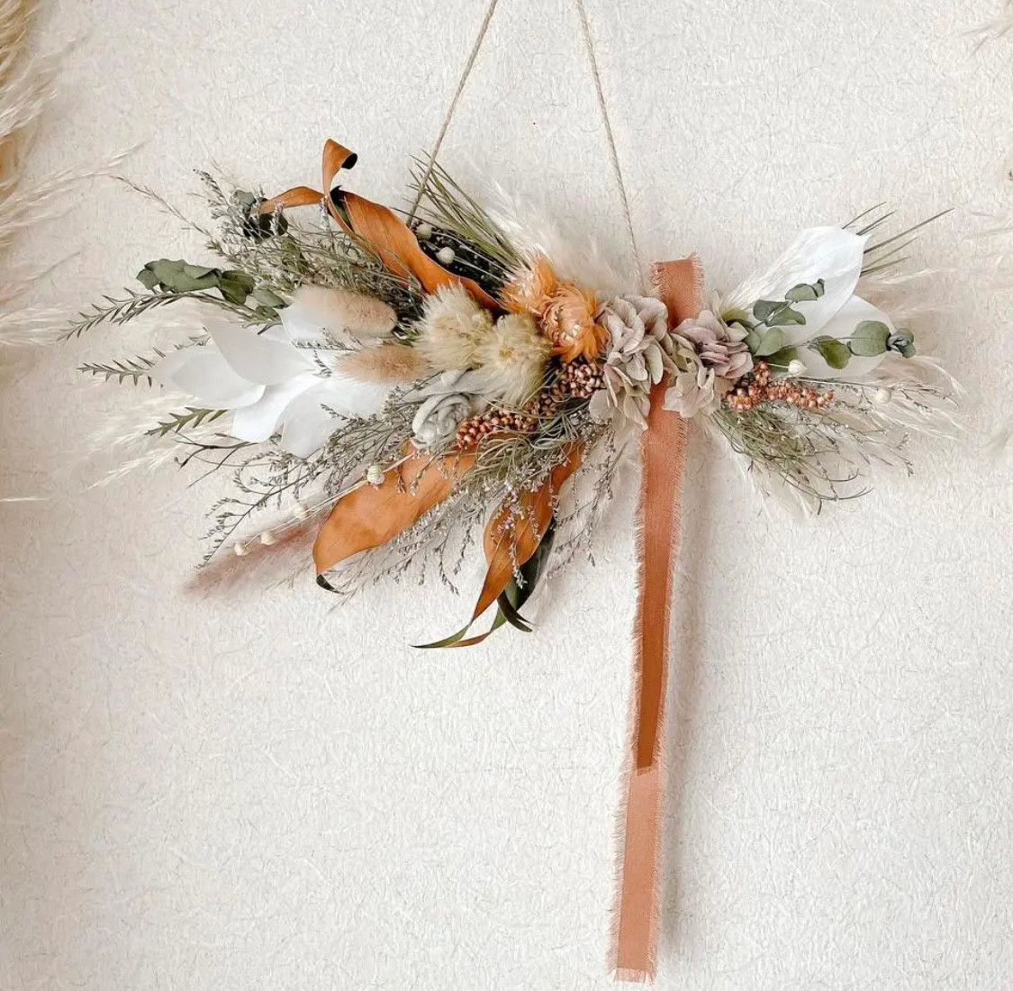 ドライフラワースワッグ横型 M【Dried Flowers swag M