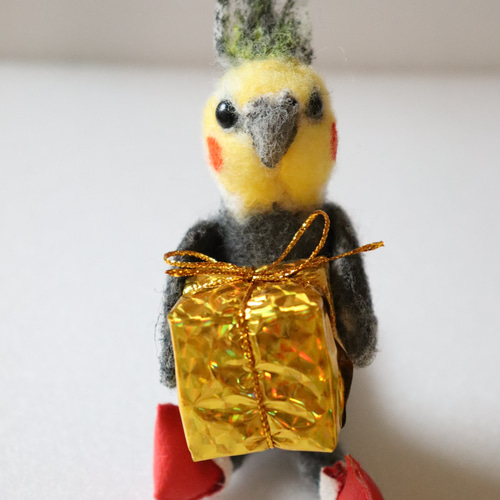 羊毛フェルト人形（オカメインコ） 羊毛フェルト るりはるSHOP-hikaru 