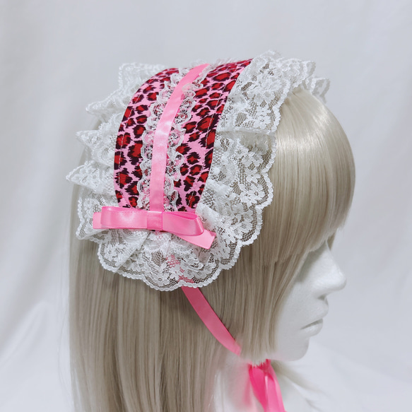 ヘッドドレス ウチら最強姫ギャル Y2K ピンク レオパード柄