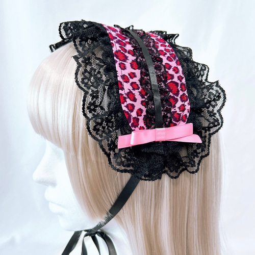 ヘッドドレス ウチら最強姫ギャル Y2K ピンク レオパード ヒョウ