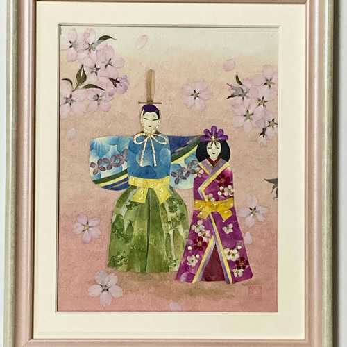 押し花アート【仲良しひつじ】