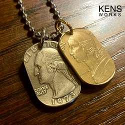 USAケネディハーフダラー1964年銀貨 ドッグタグネックレス