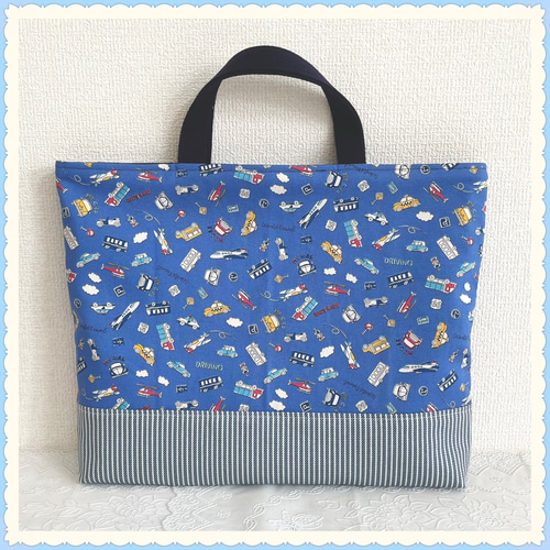 入園 入学】レッスンバッグ 上履き入れ 《車 働く車 消防車 パトカー