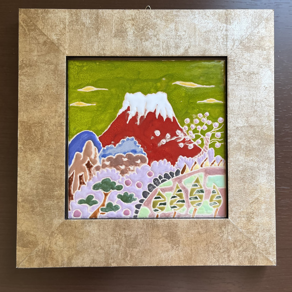 壁飾り 「赤富士」 その他アート 工房R.COSMOあーる.こすも 通販