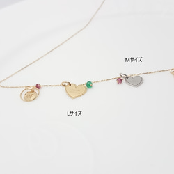 名前　記念日　を刻む　特別な　K18　ペンダントヘッド　サークル　ハート　約10ミリ　保証書付 3枚目の画像