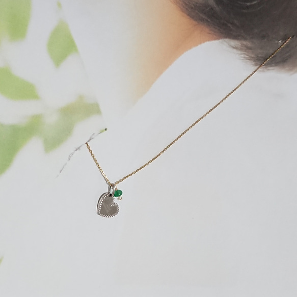 名前　記念日　を刻む　特別な　K18　ペンダントヘッド　サークル　ハート　約10ミリ　保証書付 1枚目の画像