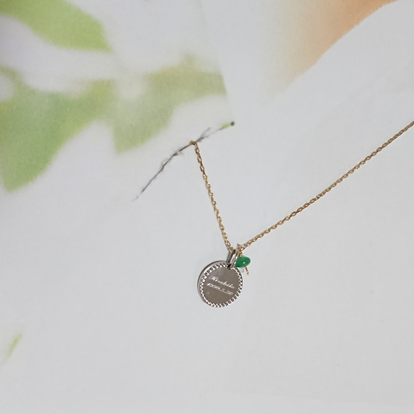 名前　記念日　を刻む　特別な　K18　ペンダントヘッド　サークル　ハート　約10ミリ　保証書付 7枚目の画像