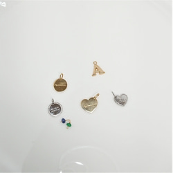 名前　記念日　を刻む　特別な　K18　ペンダントヘッド　サークル　ハート　約10ミリ　保証書付 6枚目の画像