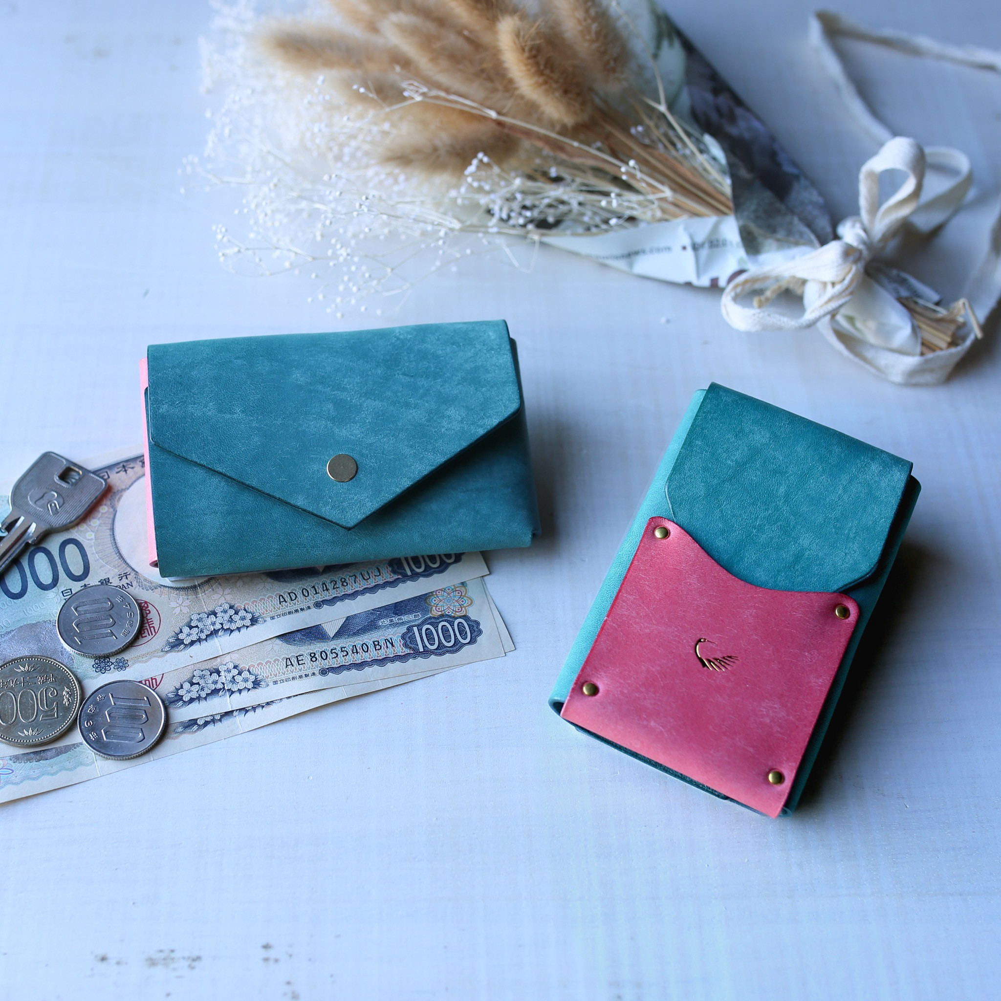 【送料無料】オールインワン コンパクト財布 ”kamome” ネイビー