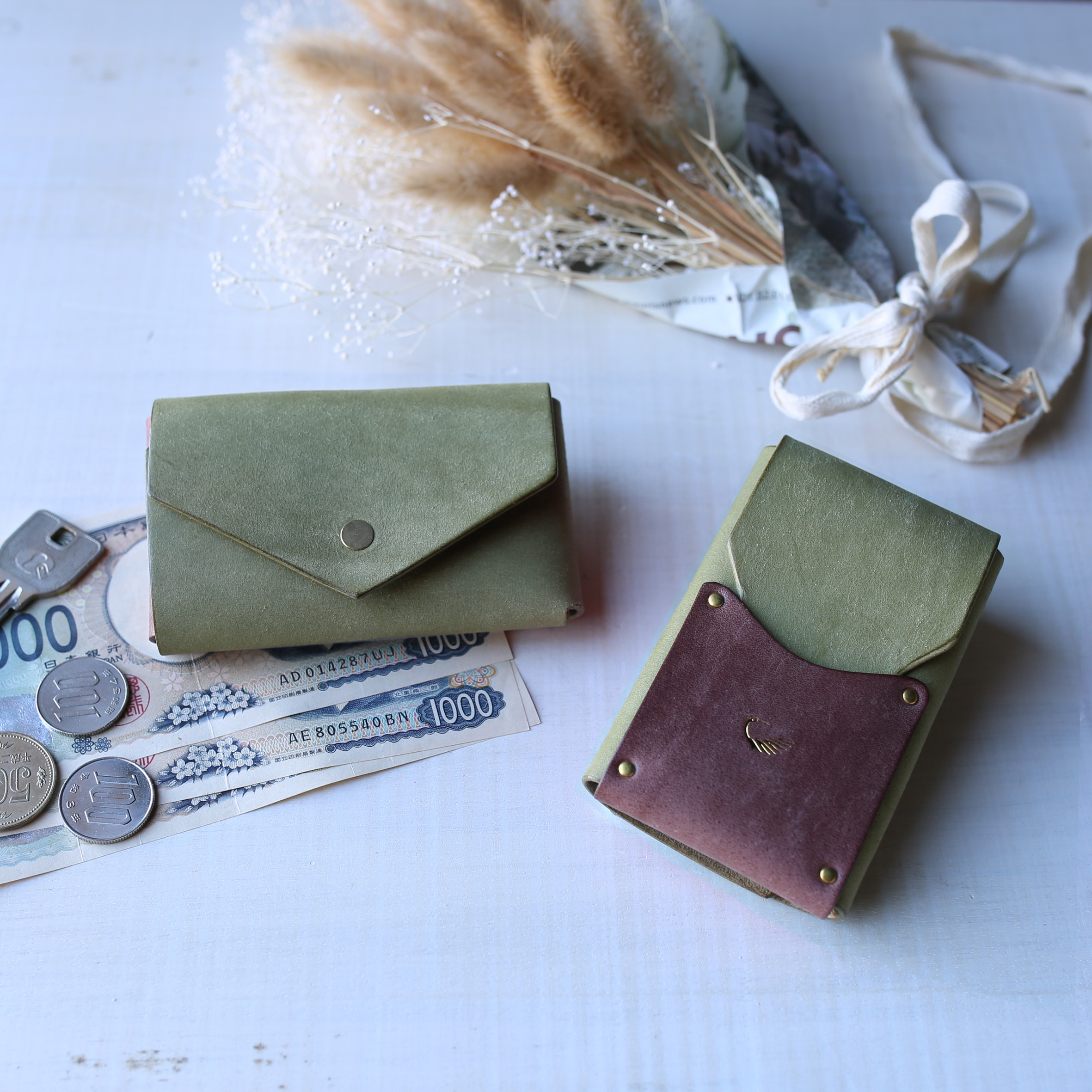 【送料無料】オールインワン コンパクト財布 ”kamome” ネイビー