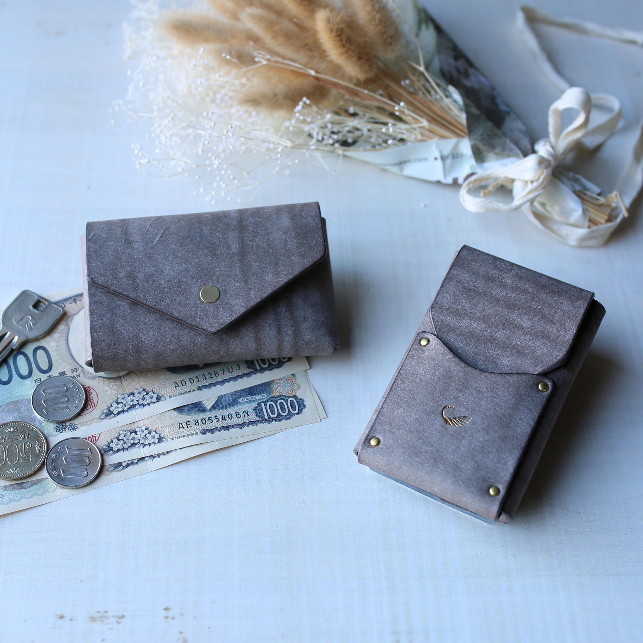 【送料無料】オールインワン コンパクト財布 ”kamome” ネイビー