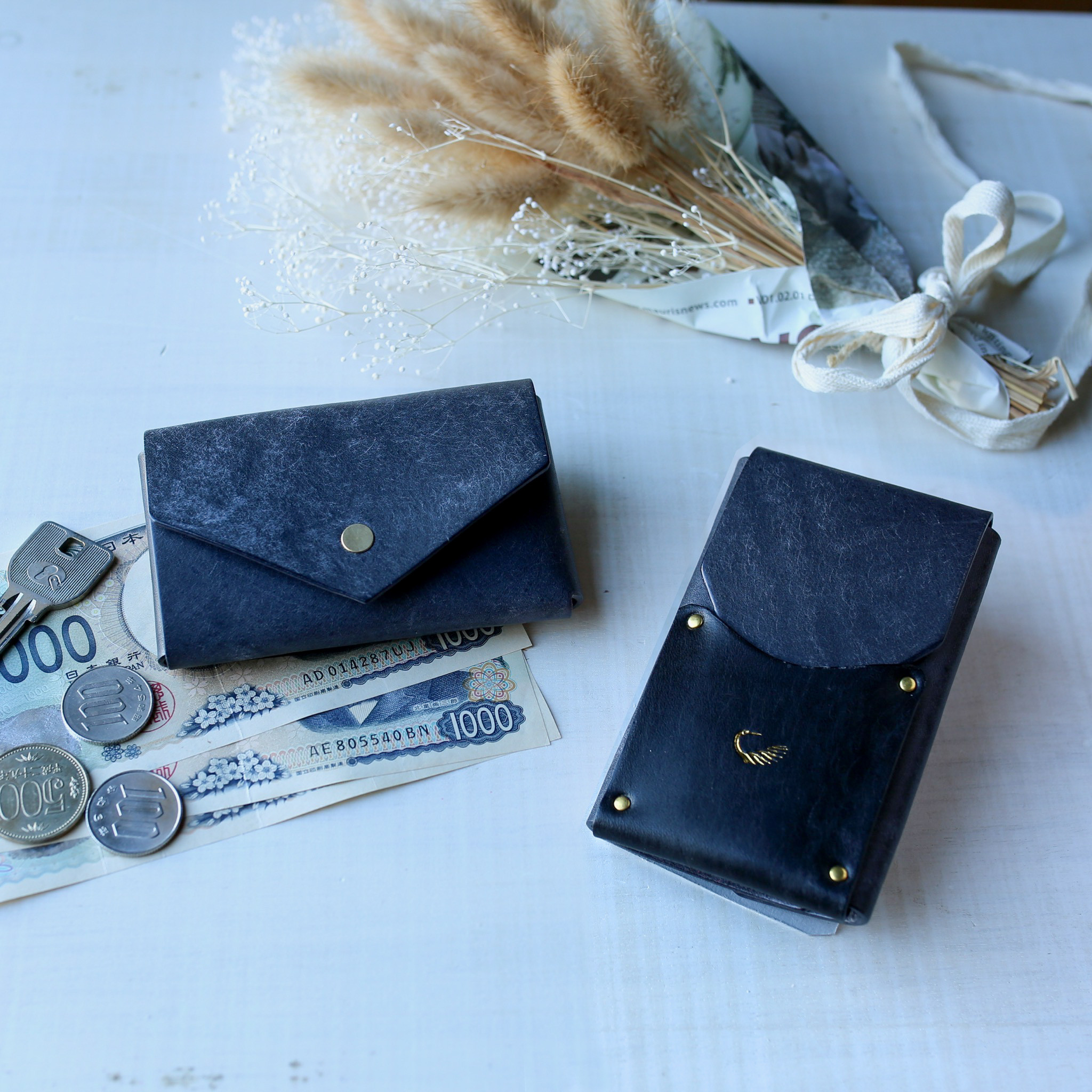 【送料無料】オールインワン コンパクト財布 ”kamome” ネイビー