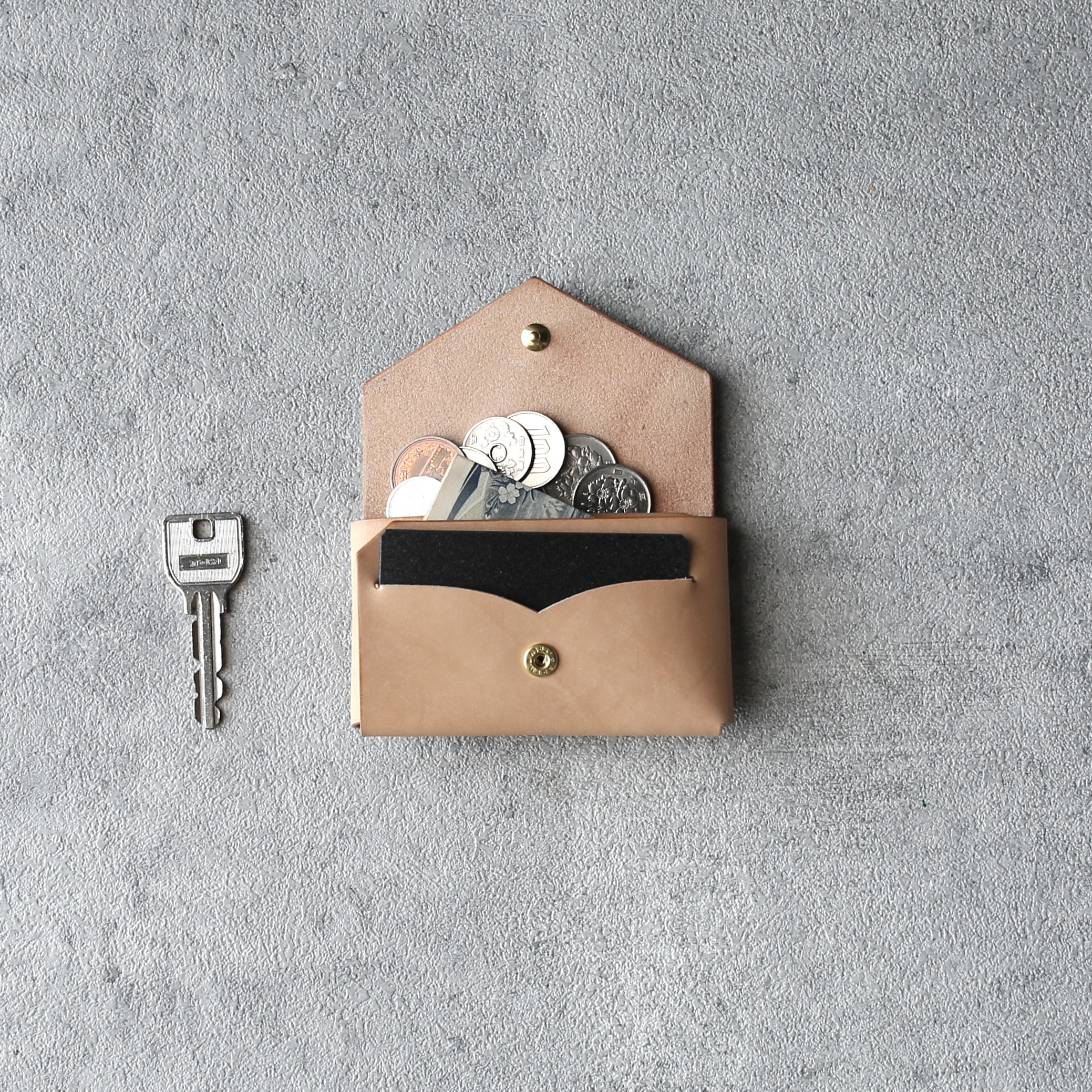 【送料無料】オールインワン コンパクト財布 ”kamome” ネイビー