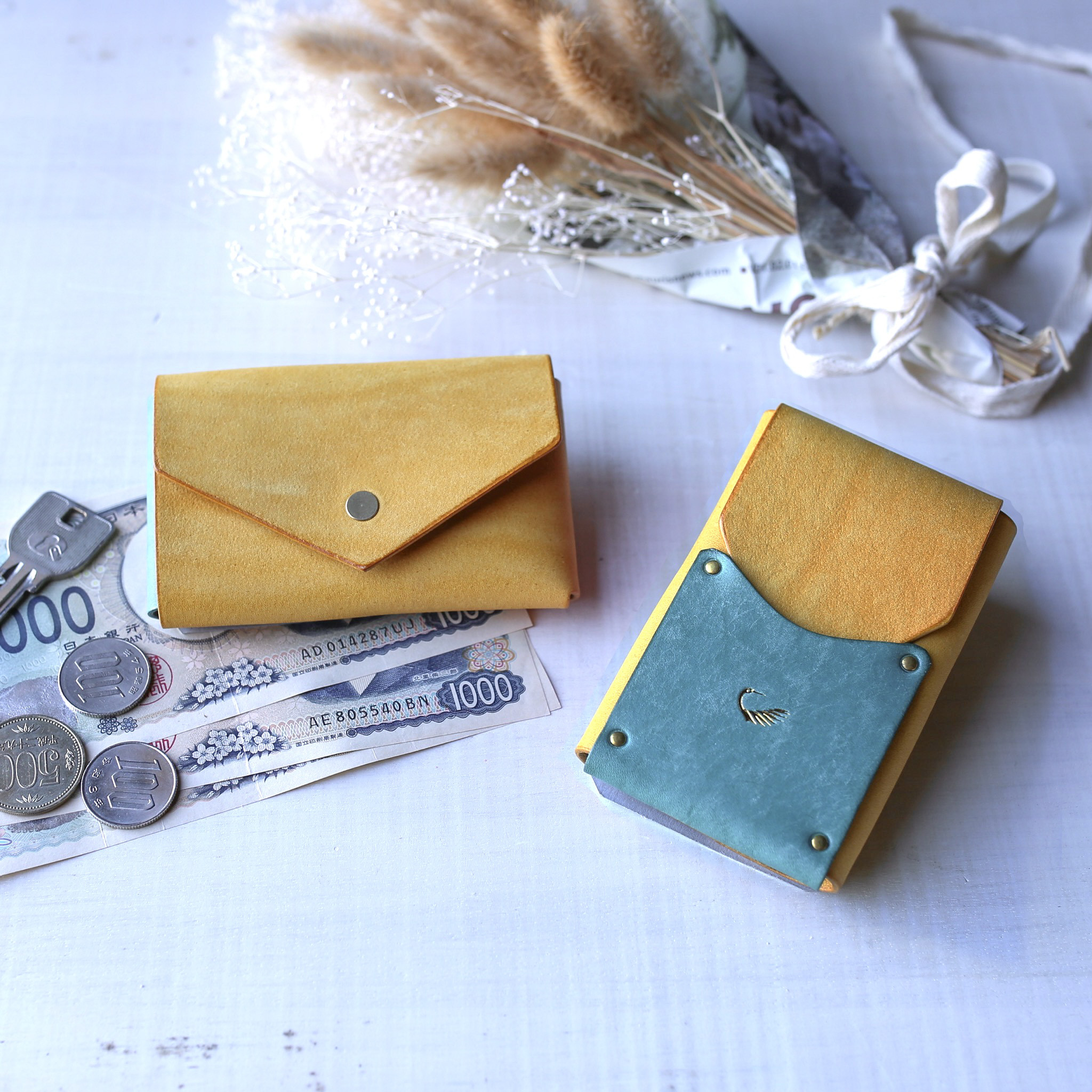 【送料無料】オールインワン コンパクト財布 ”kamome” ネイビー